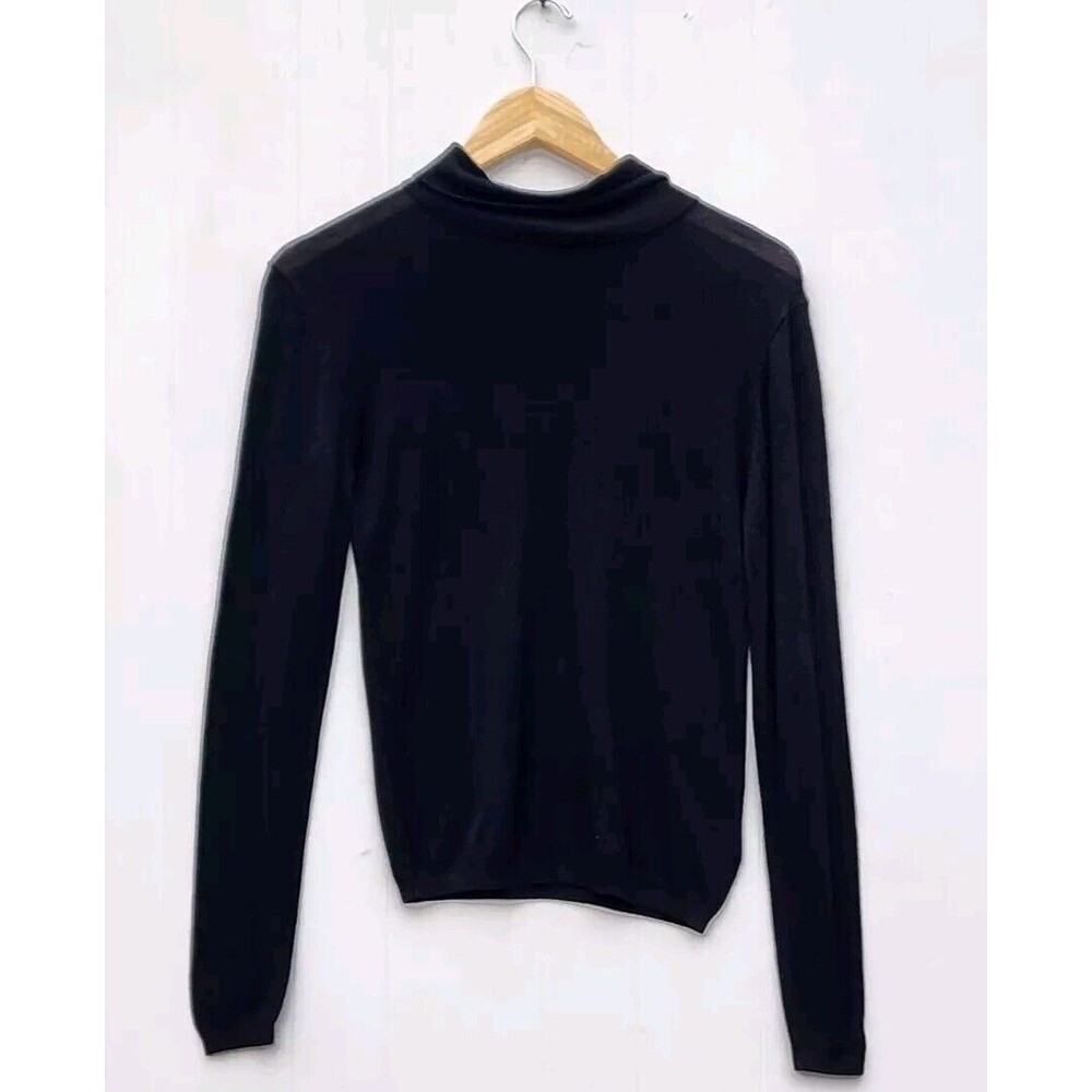 One Grey Day Women's Black Turtleneck Long Sleeve Lightweight Sweater Sz S